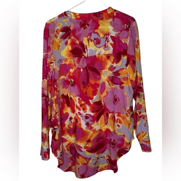 Figueroa & Flower Pink Floral Button Up Blouse Women’s Size Small Anthropologie - Picture 2 of 7